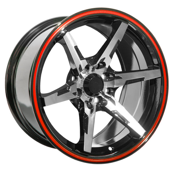 15" Evolution Racing Katana 8/100/114 8J ET10 CB73.1 Black Machines Face Wheels