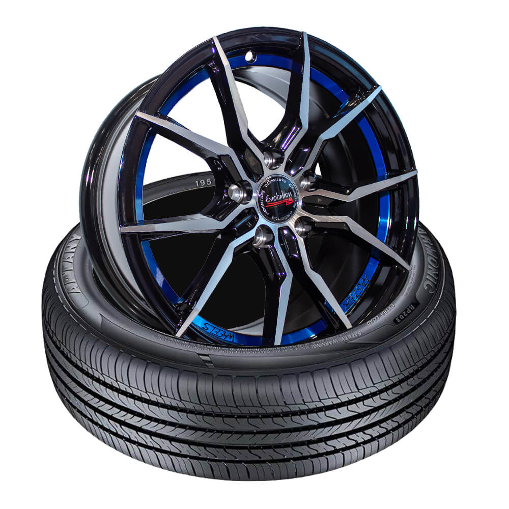15 Inch EWT1201UBLZ Wheel and Tyre Combo (Set of 4)