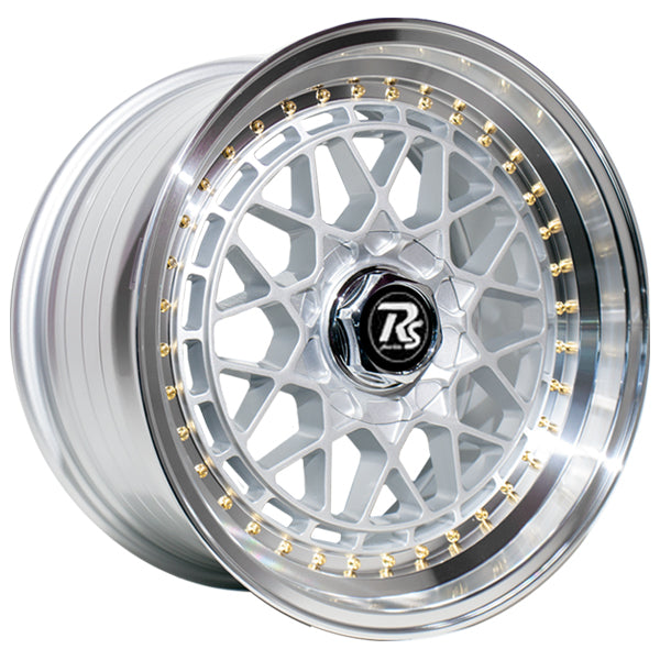 17" RS Flawless Ascari 9/100 8.5J ET25 CB73.1 Silver Lip Polish Wheels