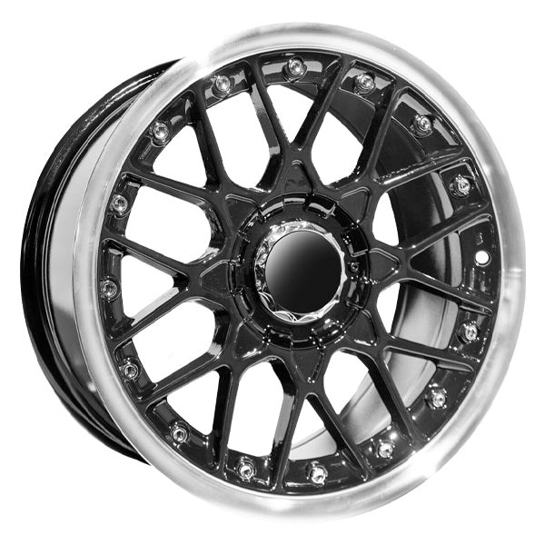 17" Evolution Racing Legion 9/100 8J ET30 CB73.1 Black Machined Lip Wheels