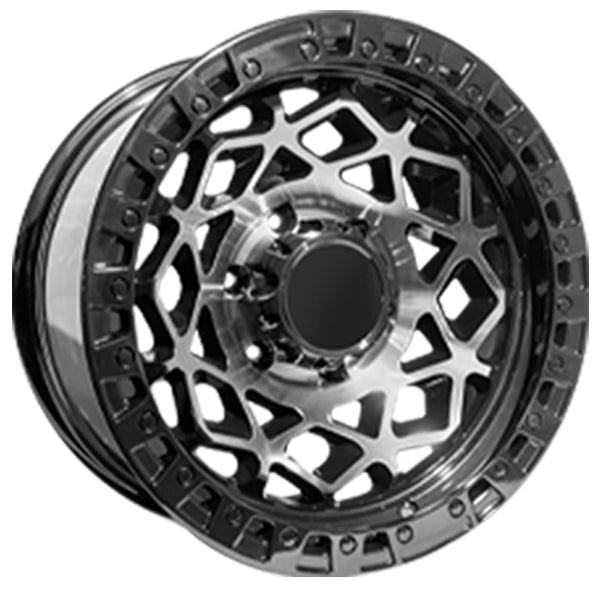 17" Evolution Racing Rapier 6/139 9J ET0 CB106.1 Black Machined Face Wheels