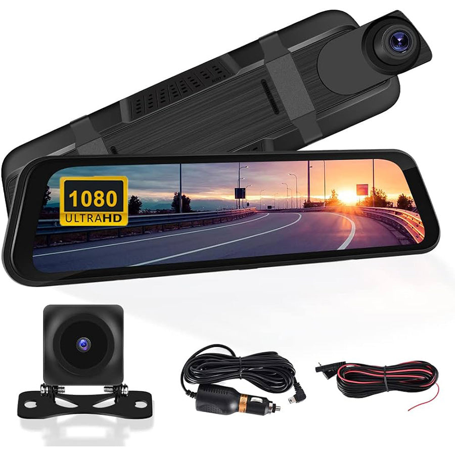 Vehicle BlackBox DVR Rear View Mirror with HD 1080p Camera