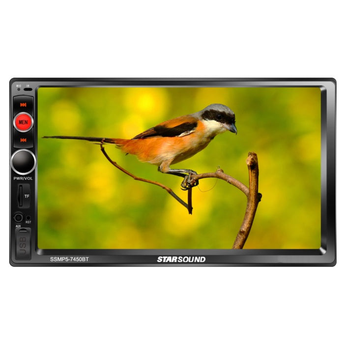 Starsound SSMP5-7450BT 7-Inch Double Din Media Player with Bluetooth, USB, SD