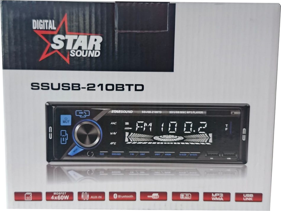 STARSOUND SSUSB-210BTD USB MP3 BT FIXED FACE