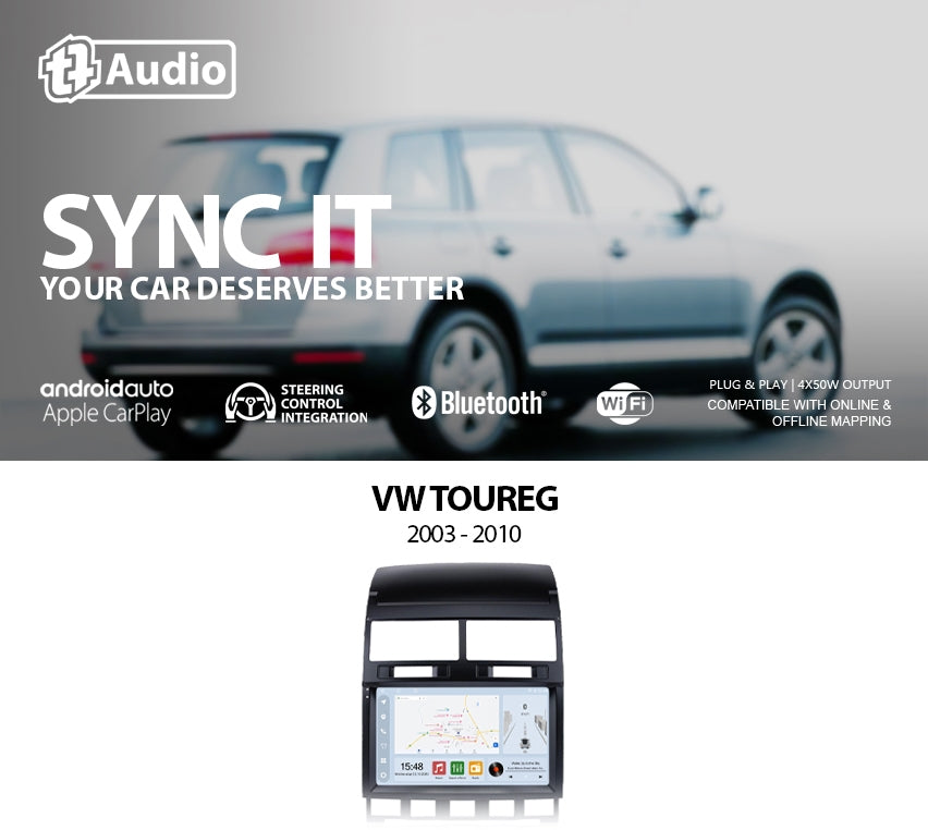 TT Audio 9" replacement radio for VW TOUAREG 2004 - 2010 (CLASS D)