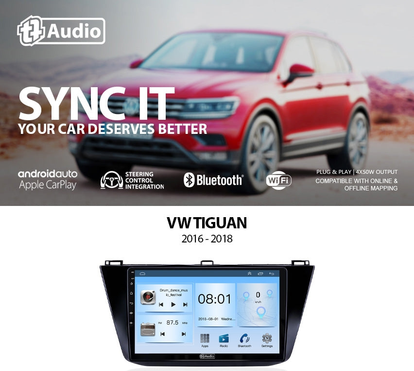 TT Audio 10" replacement radio for VW Tiguan 2016 - 2018 (ECO)