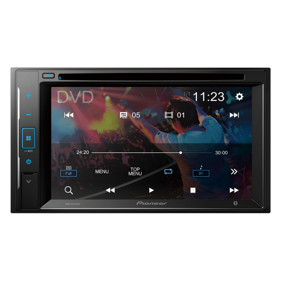 Pioneer AVH-A245BT Touch Screen Multimedia Player with Bluetooth, iPhone, USB, CD & Aux-In for sale online at Evolution Wheel and Tyre.