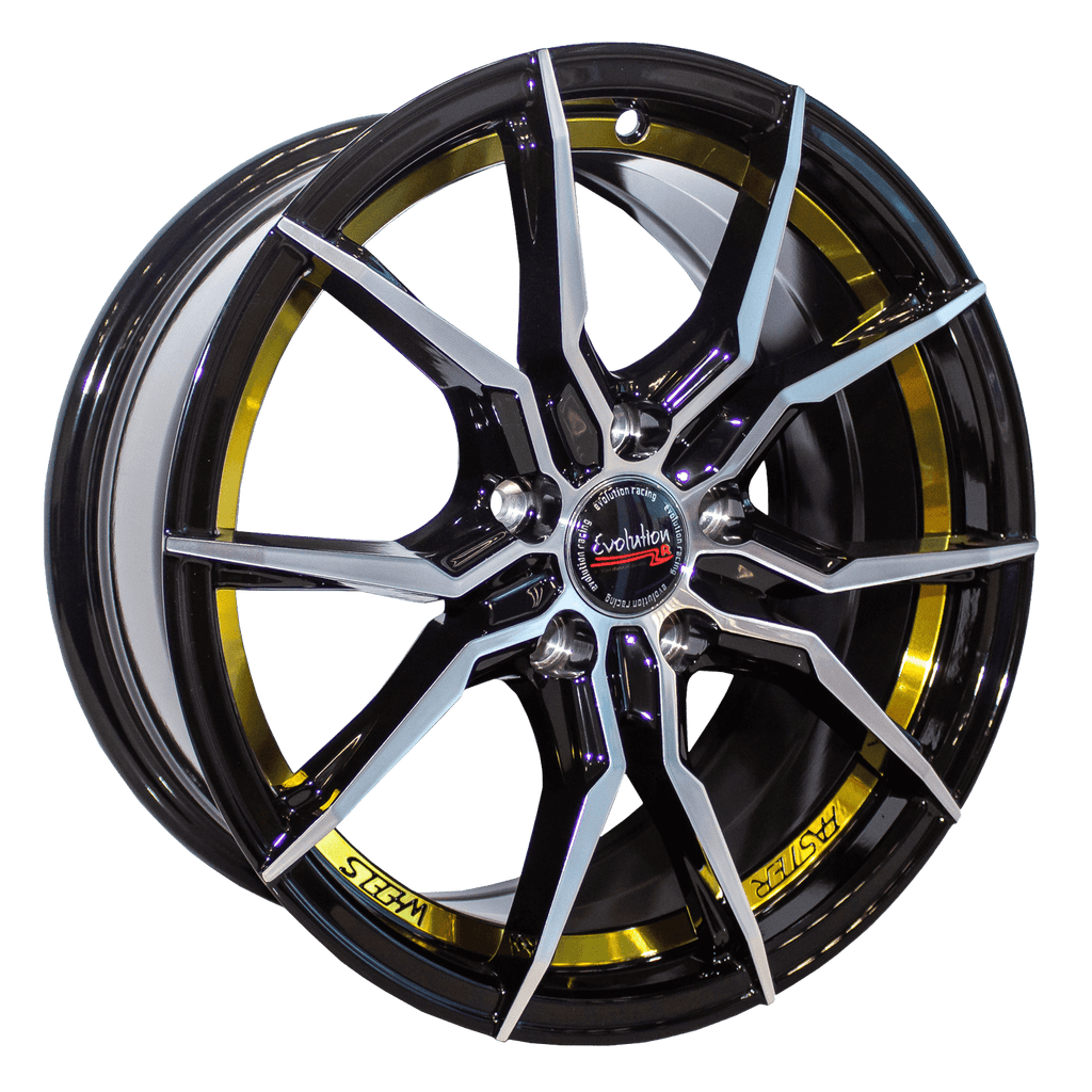 15 inch Mendoza 15X7  5/100 ET35 CH73.1 Evolution Racing BKMF+GU (Set of 4 rims) for sale online at Evolution Wheel and Tyre.