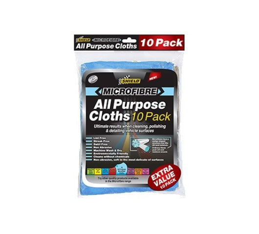 Shield M/fibre All Purpose Cloths 10 Pack for sale online at Evolution Wheel and Tyre.